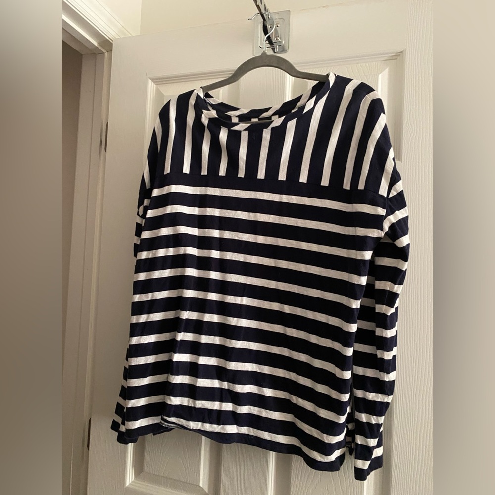 LOFT Navy and White Top Large